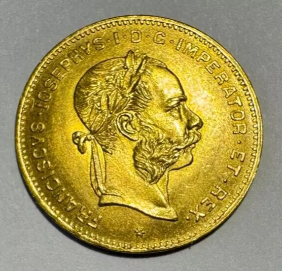 Goldmünze 4 Gulden Franz Josef I. (Gold 900) "IMPERIVM AVSTRIACVM"  1892  {#210}