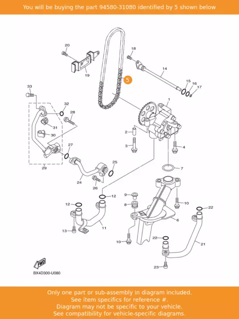 YAMAHA Chain, 94580-31080 OEM YZF-R1 MT10