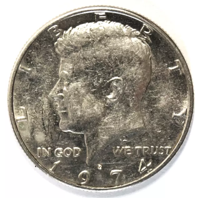 USA 1974 "D" 50¢ (fifty cents) Kennedy half-dollar standard United States coin