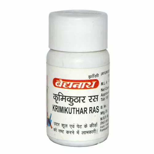 Baidyanath Krimikuthar Ras (80tab) for Intestinal Worms,Indigestion,digestive