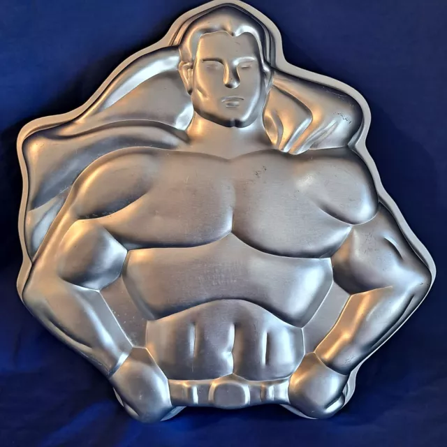 1977 Wilton BATMAN or SUPERMAN CAKE PAN Baking Mold Super Hero 502-1212