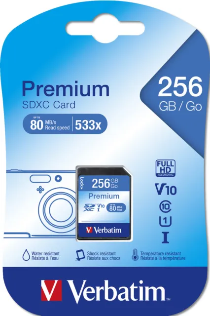Verbatim SDXC Karte 256GB Speicherkarte Premium UHS-I Class 10