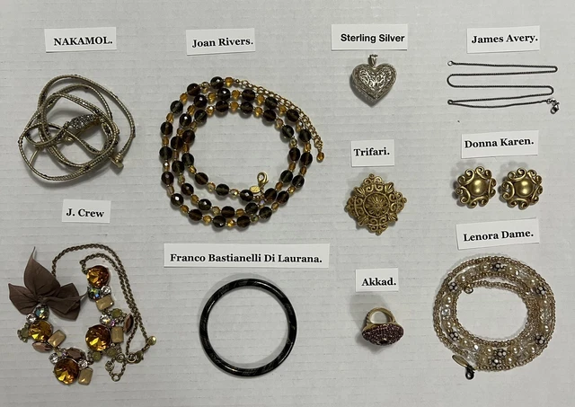 Vintage / Now Jewelry Lot James Avery Trifari Joan Rivers J. Crew NAKAMOL  DK +