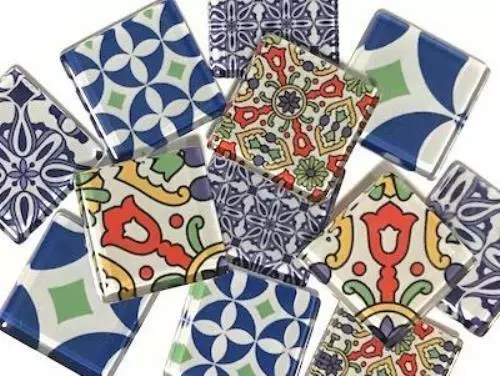 Handmade Moroccan Inspired Glass Tiles 2.5cm - Mix 2 - Mosaic Craft Art Supplies