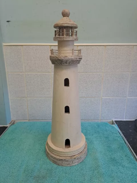 Large Shabby Style Wooden Coastal Lighthouse  Nautical  - 54cm High