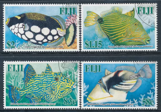 2005 Fiji Triggerfish Set Of 4 Fine Used