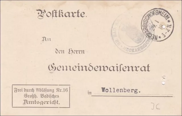 Amtsgericht Neckar-Bischofsheim 1918 nach Wollenberg