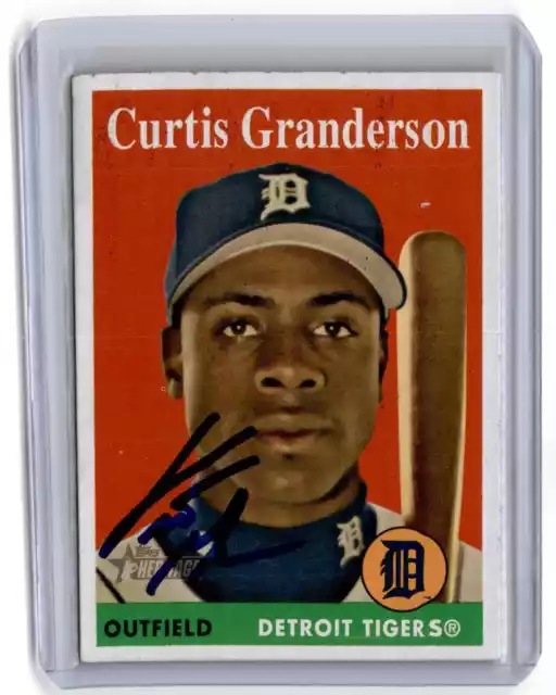 2007 Topps Heritage IP Auto No COA Curtis Granderson Detroit Tigers #434