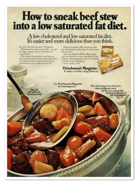 Fleischmann's Margarine Beef Stew Vintage 1972 Full-Page Magazine Ad