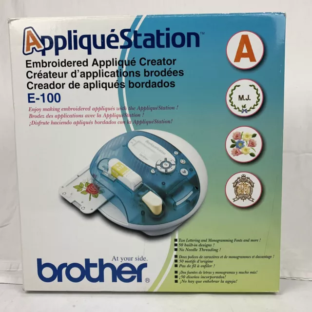 Parcheador de estación de apliques bordados Brother E100 nuevo en caja