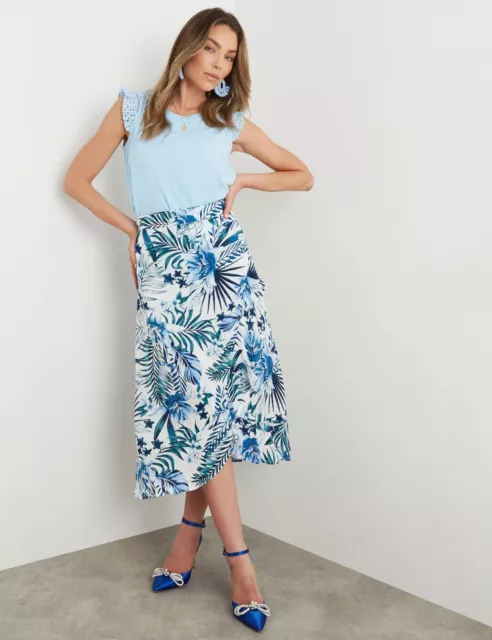 ROCKMANS - Womens Skirts - Midi - Summer - Blue - Floral - Bodycon - Fashion