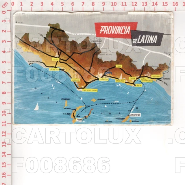 F8686 Latina 1971 Mappa Radio Amatore Radioamatore