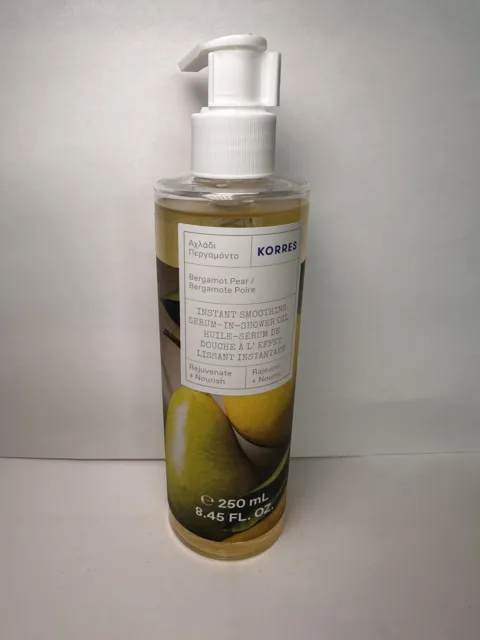 Korres Instant Smoothing Serum In Shower Oil Bergamot Pear 8.45 fl oz BRAND NEW!