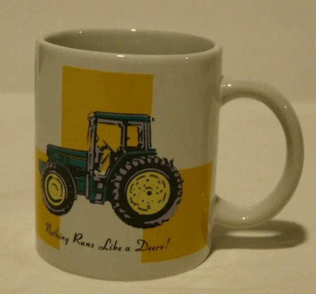 Gibson John Deere 11 oz Coffee Mug Cup Nothing Runs Like A Deere Green Tractor