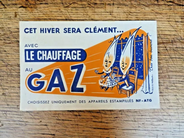 CHAUFFAGE AU GAZ / BUVARD PUBLICITAIRE  ANCIEN vintage collection lot de deux