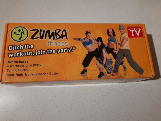 Zumba Fitness DVD Box Set with Toning Sticks & Total Body Transformation Guide