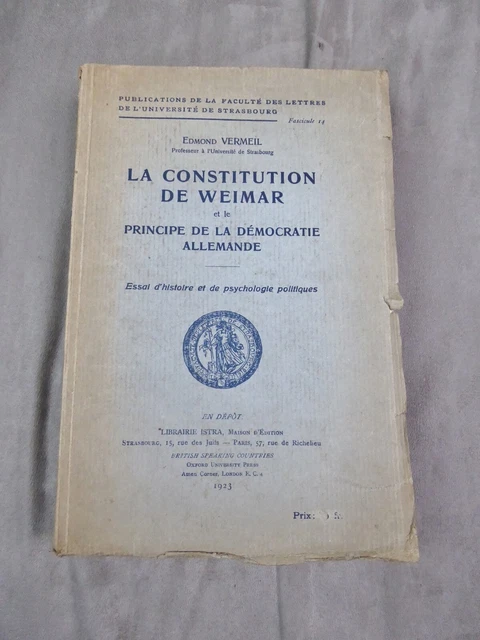 LA CONSTITUTION DE WEIMAR et le principe de la démocratie allemande