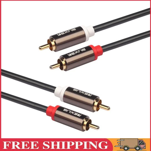 2RCA to 2 RCA Male to Male Gold-Plated Audio Cable for Home DVD TV (1 m)