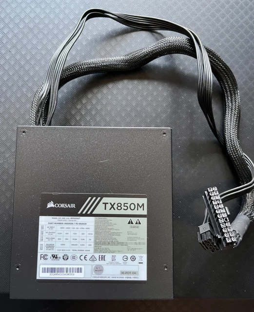 Corsair TX-M Series TX850M 850W 80 Plus Gold Certified Modular PSU - Black