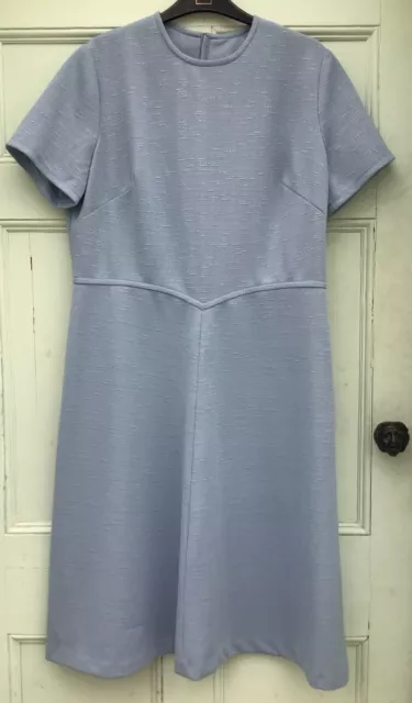 Beautifully handmade vintage (1960s?) dress pale blue approx size 14/16