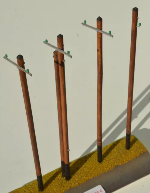 DIORAMA 1/43ème - 4 POTEAUX ELECTRIQUES BOIS - BY TENNESSY 43ST02.1