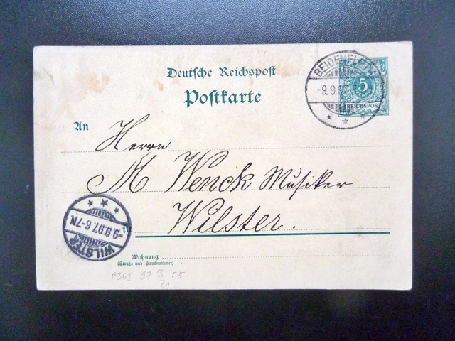 DR-Postkarte P36I, Stempel BEIDENFLETH und WILSTER.  2