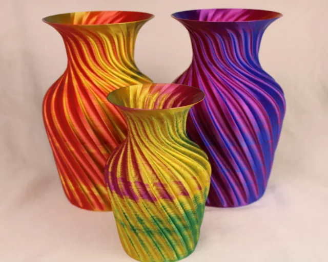 Vase, 3D printed, multi colored, Australian made with local materials