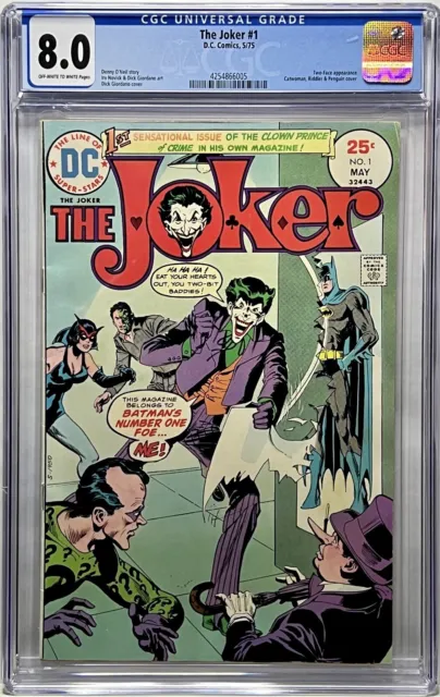 CGC 8.0 THE JOKER #1 DC Comics 1975 Catwoman Riddler Penguin cover OW/White pgs