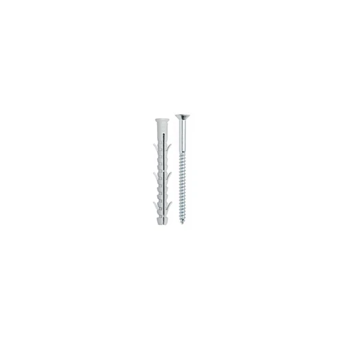 Tecfi 100 tasselli in nylon prolungato mm 10x80 con sei alette vite Tps a legno