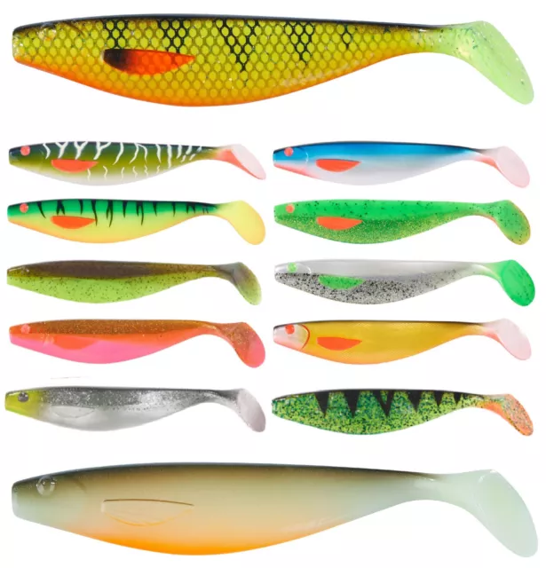 Lot De Leurres Souples Balzer Shirasu Waggle Shad - 5, 7 Et 10 Cm - 3 Couleurs