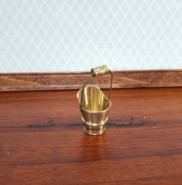 Dollhouse Brass Coal Scuttle Bucket Fireplace Accessory 1:12 Scale Miniature