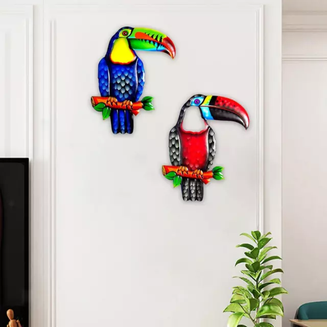 2 x dekorative Vogel-Wanddekoration aus Metall, ästhetisch für Zuhause,