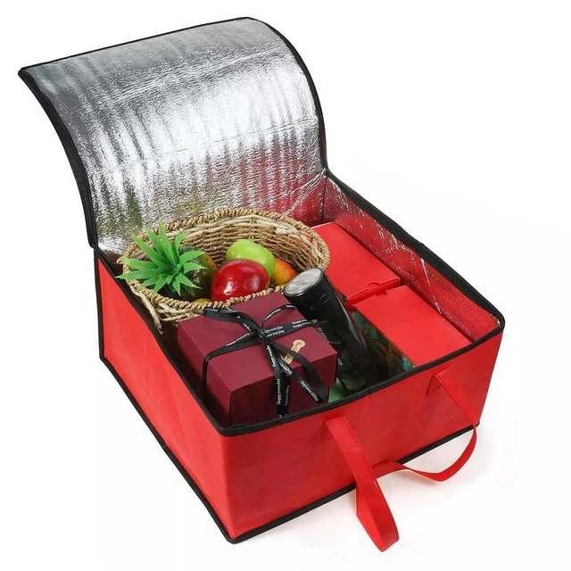 Sac Isotherme Livraison Pizza - Isolation Renforcée, Poignées Solides, Fenêtre étiquette, 50x50x25 Cm - 3