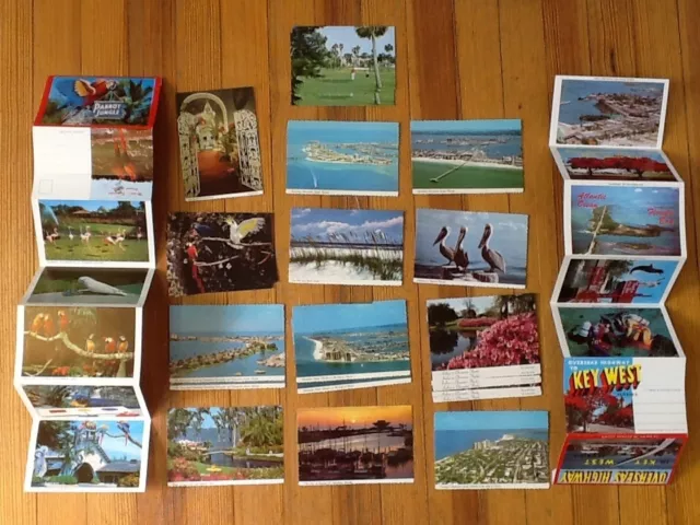 Mid-Century Postcards lot of Florida - 28 in total with (2) fold outs c.1950/60s