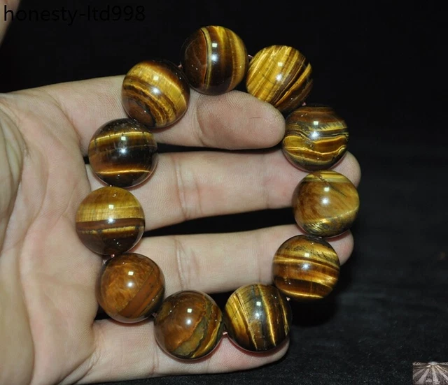 China Buddhism Cat's eye Stone Gem carved Pray Prayer beads Bracelet Hand Chain