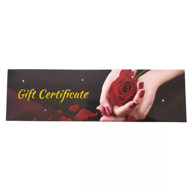 Gift Certificate Card Voucher Coupon Blank Hair Nail Salon Beauty Massage - Blac