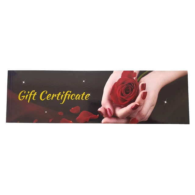 Gift Certificate Card Voucher Coupon Blank Hair Nail Salon Beauty Massage - Blac