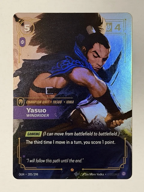 RIFTBOUND: LEAGUE OF Legends Origins English Ver. Yasuo Windrider 205 ...