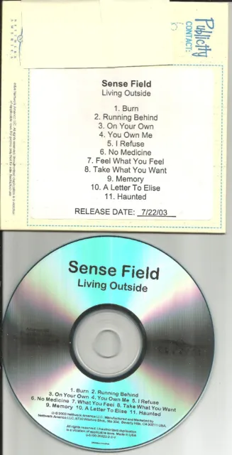 SENSE FIELD Living Outside RARE TST PRESS  SLEEVE ADVNCE PROMO DJ CD USA 2003