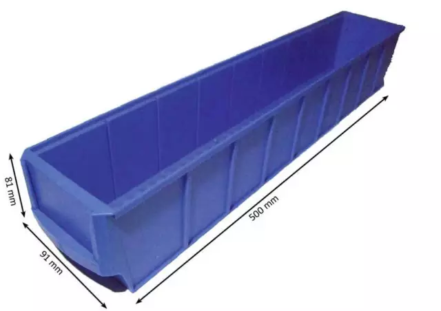 Industriebox 500 x 91 x 81 mm blau Lagerboxen Schraubenbox Lagerkästen 12 Stück 2