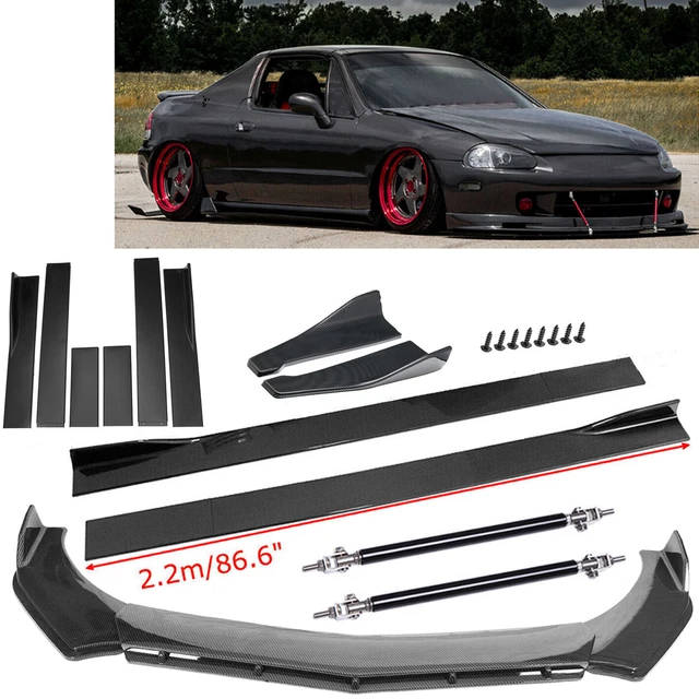CARBON FIBER FRONT Bumper Lip Side Skirt/ Strut Rods For Honda Civic