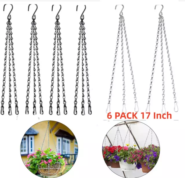 6 Pcs Hanging Chain,18 Inch Hanging Flower Basket Galvanized Replacement Chain