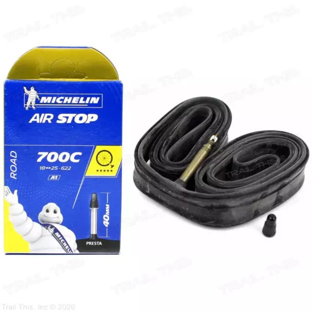 Michelin Airstop 700x18-23-25 40mm Presta Valve Butyl Road Bicycle Tube 700c