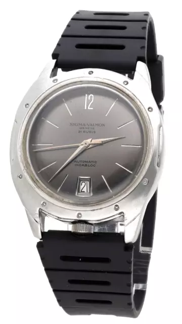 *Running* 39mm Sigma-Valmon Geneve Incabloc Automatic Stainless Steel Watch