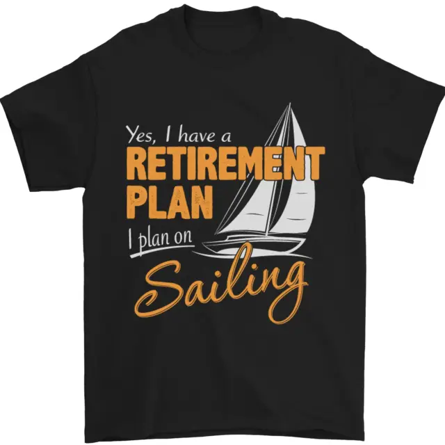 T-shirt da uomo divertente piano pensione barca a vela 100% cotone