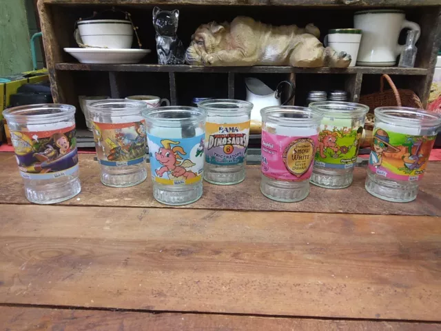 7 Vintage Welch's Glass Jelly Jars - No lids ( Lot of 7)