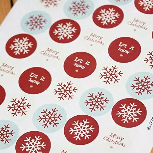 East of India Merry Christmas Sticker Sheet |  Snowflakes Festive Crafts x40