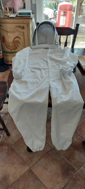 Professional Cotton Full Body Beekeeping Suit w/ Supporting Veil Hood - X Large