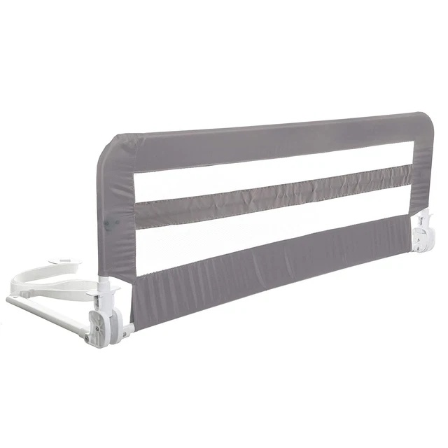 Little Chicks Sydney Toddler Bed Rail 43.25x18 Inch (Pack of 1), White, Grey