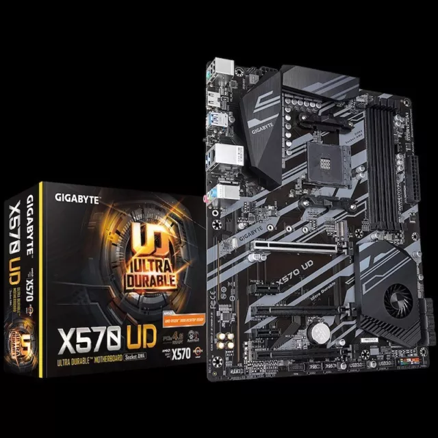 Gigabyte GA-X570-UD X570 UD Motherboard, AM4, 4xDDR4, 6xSATA, 1xM.2, USB3.1, ATX